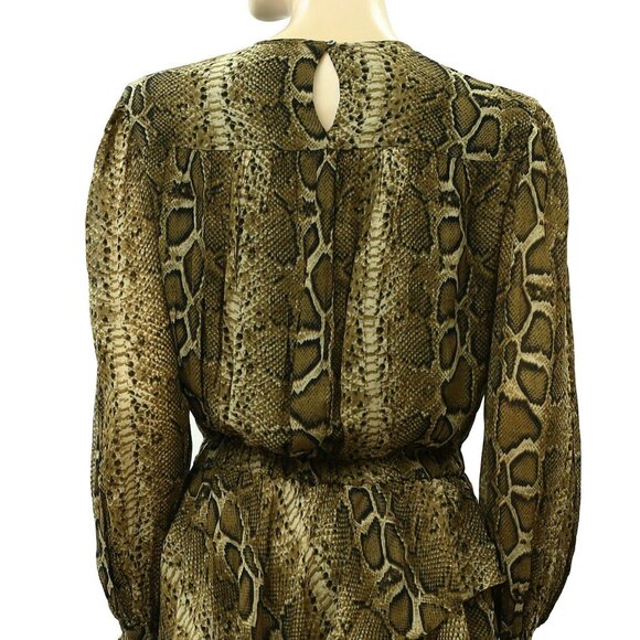 Isabel Marant Etoile Java Python Print Mini Dress A-Line Ruffled S New 222967 - Picture 10 of 11